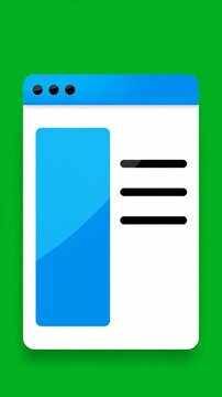 Blank browser window on green background.