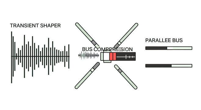 Audio transient shaper and bus compression schematic diagram