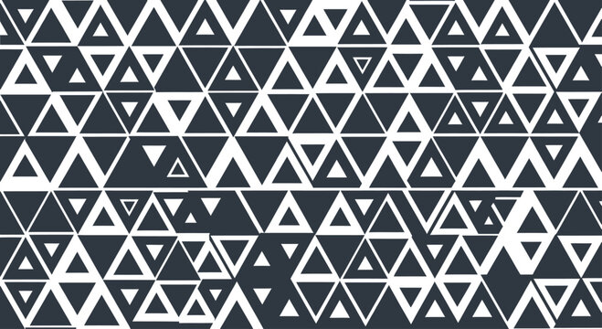 Abstract pattern of black and white triangles.