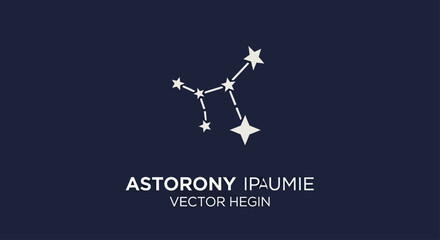 Astronomy constellation logo with stars and text. © Sendal