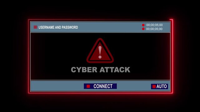 A green monochromatic terminal screen displaying a loading bar and verification message Cyber Attack