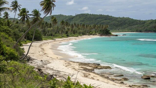 View of Baracoa beach at Alejandro de Humboldt National Park Baracoa Cuba.
