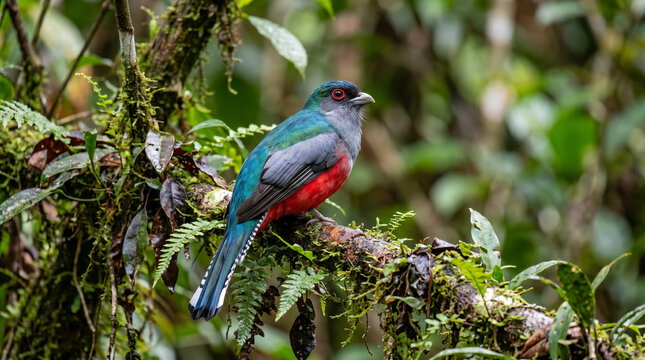 Close up of a bird in the forest Alejandro de Humboldt National Park Baracoa Cuba.
