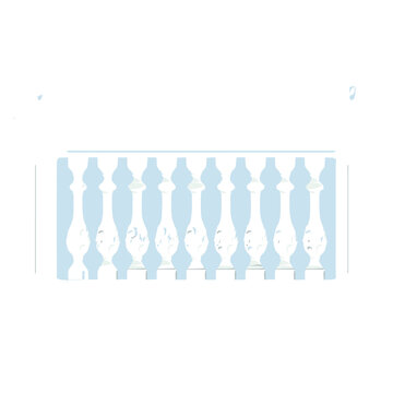 Flat vector illustration of a balustrade with balusters