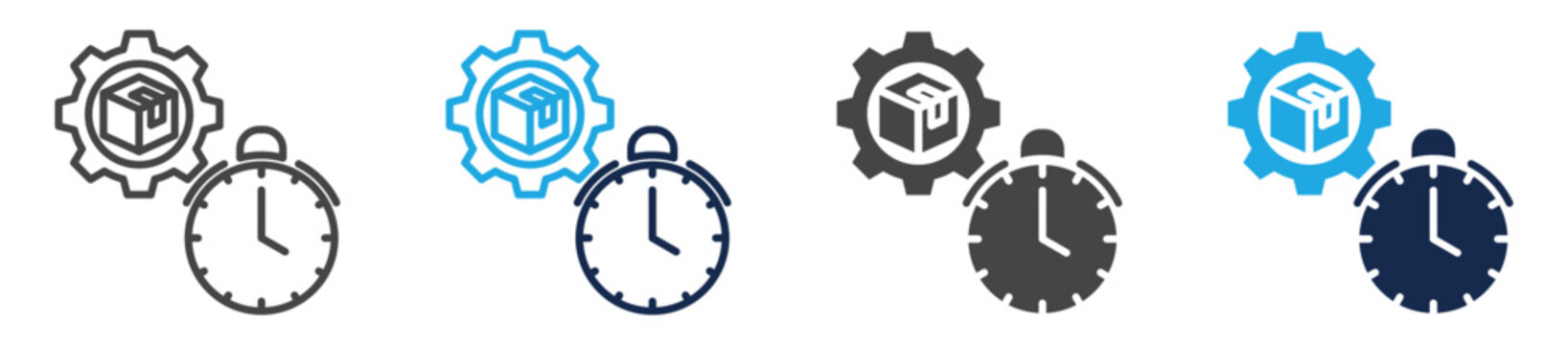 just in time icon set multiple concept