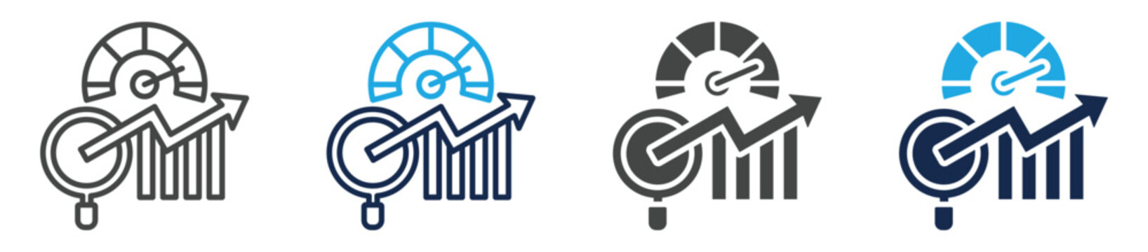 benchmarking icon set multiple concept