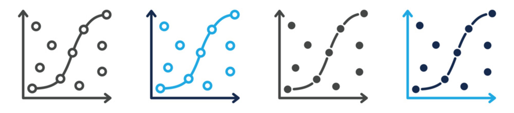 scatterplot icon set multiple concept