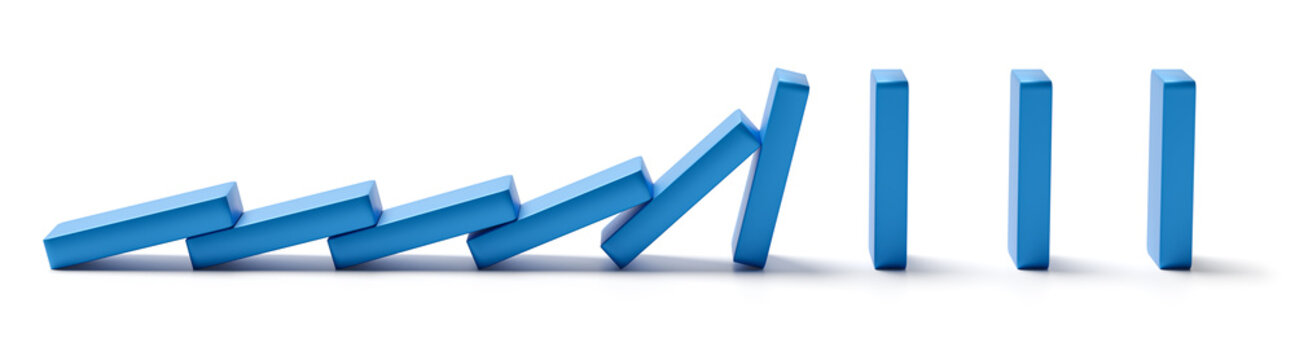 Falling bricks representing financial crisis, risk management
