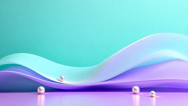 Abstract wave design with pearls