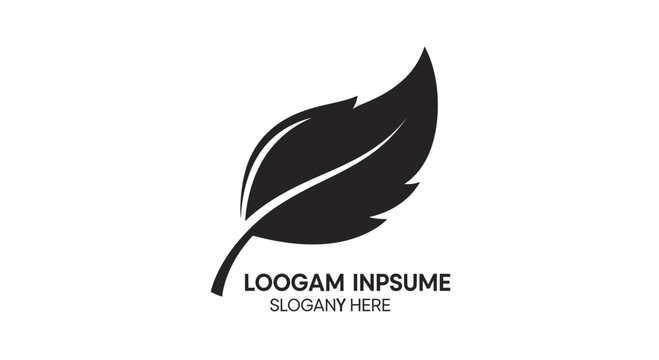 Black leaf logo with placeholder brand text.