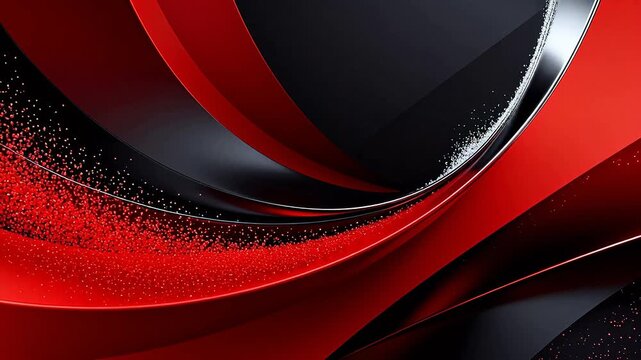 Abstract red and black curved shapes
