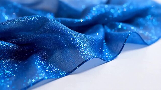 Blue glittery fabric texture