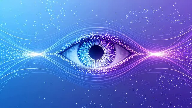 Abstract eye with glowing lines