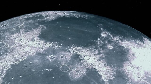 High resolution closeup of the Moon surface showing detailed craters and dark lunar maria
