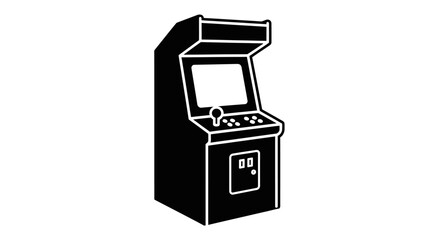 Arcade machine provides a classic gaming experience with a joystick and button control interface. © berkah