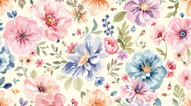 Seamless Watercolor Flower Pattern with Cheerful Yellow and Pink Gerberas for Vibrant Tropical Theme Design Backgrounds