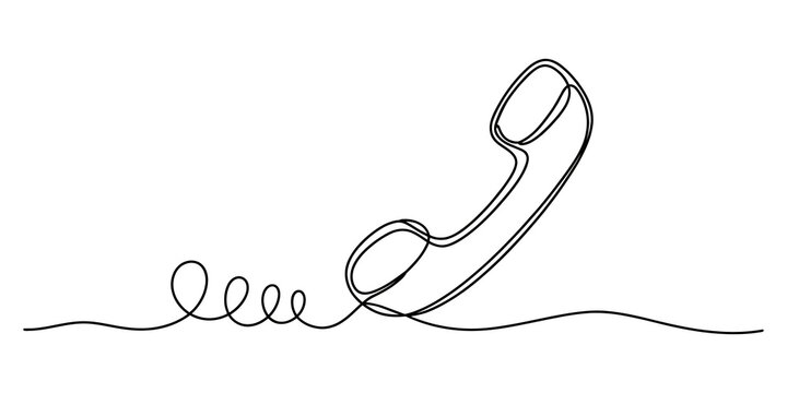 Continuous single line drawing of an old vintage telephone handset