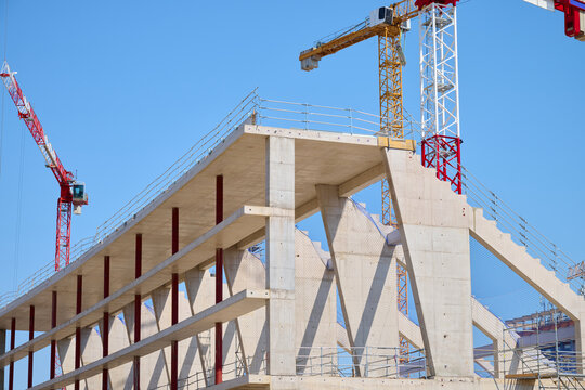 Construction work on a sport stadium