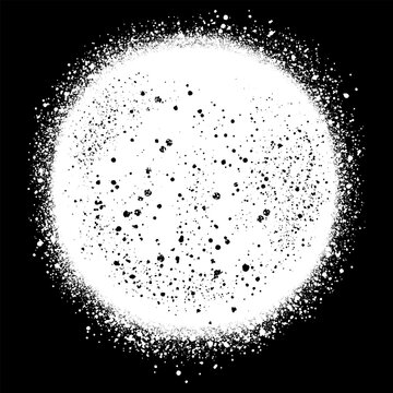 the moon in the sky in graffiti style with black spray paint.