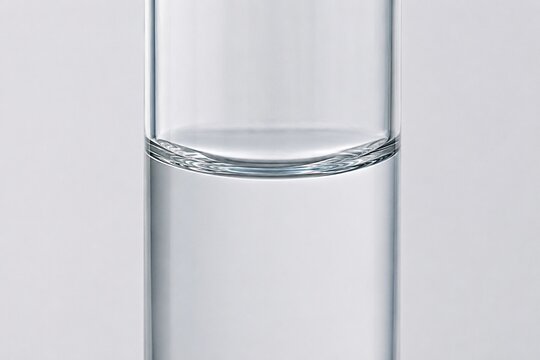 Clear water in a glass cylinder showing a concave surface.