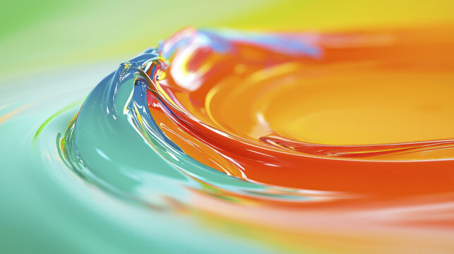 Colorful abstract oil painting with vibrant swirls and smooth textures, creating sense of fluidity and motion