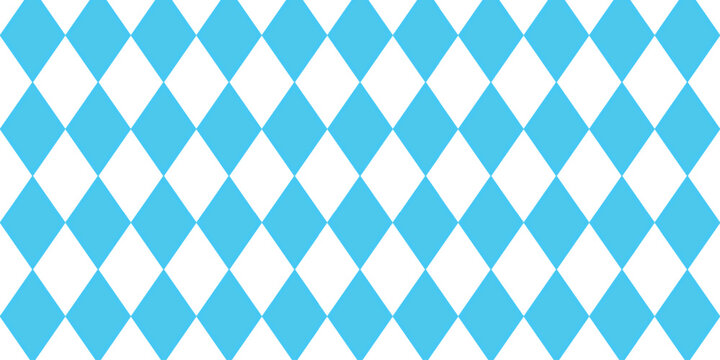 Bavarian Oktoberfest seamless pattern with blue and white rhombus Flag of Bavaria Oktoberfest blue checkered background Wallpaper Vector old diamonds background