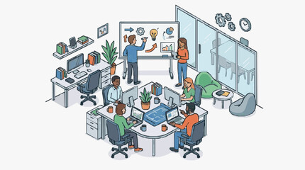 Fototapeta premium Modern Office Team Collaboration Meeting.