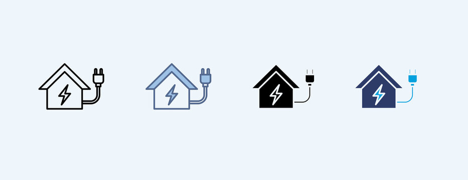 Home Charging Multiple Icon Illustration Vector