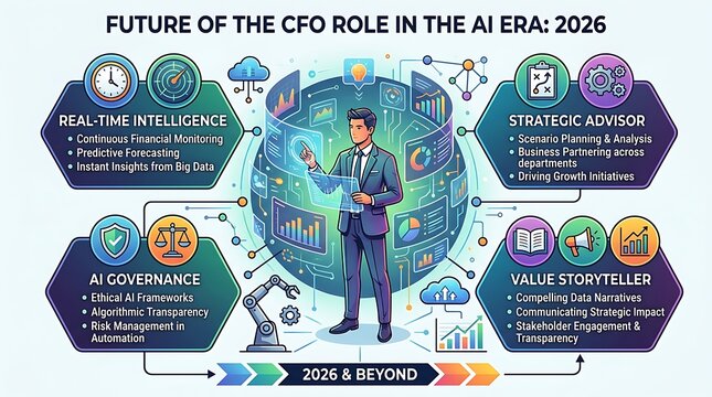 Future role of the cfo in the ai era infographic