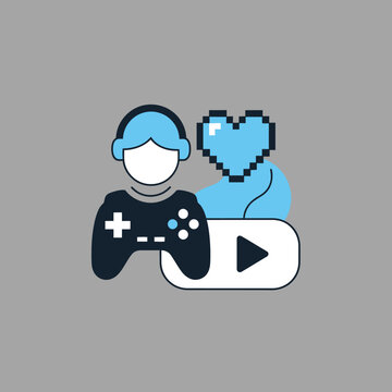 Gamer with headset and controller.