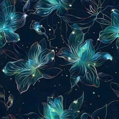 [Tropical Leaf / Dark Botanical] Seamless Pattern, Exotic Jungle Foliage Background, Vibrant Nature Design for Fabric © Artworks