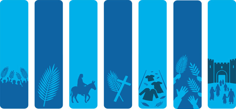 Religious Symbols and Events Depicting the Passion of Christ and His Entry into Jerusalem.
