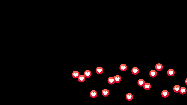 Premium Overlays Social Emoji Love Alpha Channel Left 10 sec &ndash; Animated Heart Emoji Reactions with Transparent Background for Reels, Stories, Shorts and Video Editing