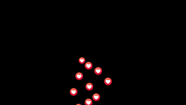 Premium Overlays Social Emoji Love Alpha Channel Up 10  sec &ndash; Animated Heart Emoji Reactions with Transparent Background for Reels, Stories, Shorts and Video Editing