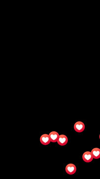 Premium Overlays Social Emoji Love Alpha Channel Vertical Left 10 sec &ndash; Animated Heart Emoji Reactions with Transparent Background for Reels, Stories, Shorts and Video Editing