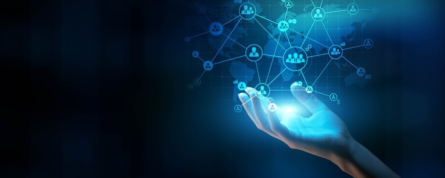 Human Hand Interaction with Social Network and Team Collaboration for Business Communication
