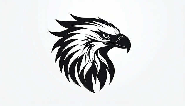 Bold eagle head vector illustration against white background