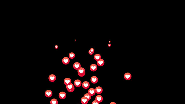 Premium Overlays Social Emoji Love Alpha Channel Up 60 sec &ndash; Animated Heart Emoji Reactions with Transparent Background for Reels, Stories, Shorts and Video Editing