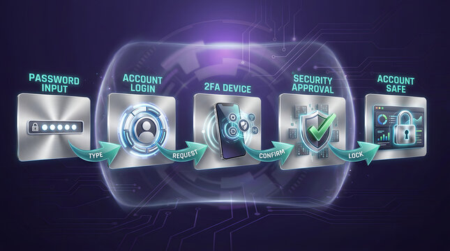 Two factor authentication process for secure login