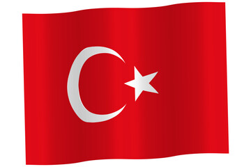 Obraz premium wind flag of Turkey