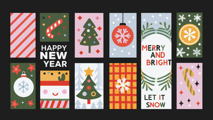 Festive Greeting Card Collection A Colorful Vector Illustration For Seasonal Celebrations cards greetings holiday holidays © Sampad