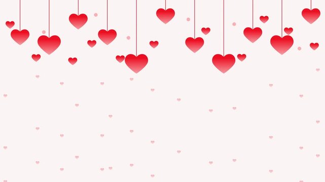 valentines card with love hearts pattern animation