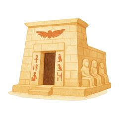 Obraz premium PNG Ancient Egyptian temple illustration.