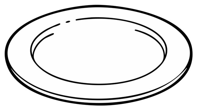 Circular Isolated Shape Illustration with Double Outlines on Clear White Background. Vector Graphic.