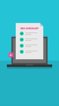 Business following SEO checklist including meta tag optimizations, analytics code installation, configuring website speed, backlink building and content optimization to achieve SEO results.