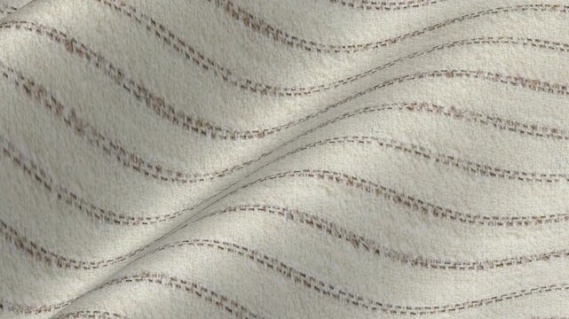 Premium Italian Cream White Pinstripe Linen Wool Silk Fabric cascading in pristine soft waves of luxury ecru background and fine tailored stripes