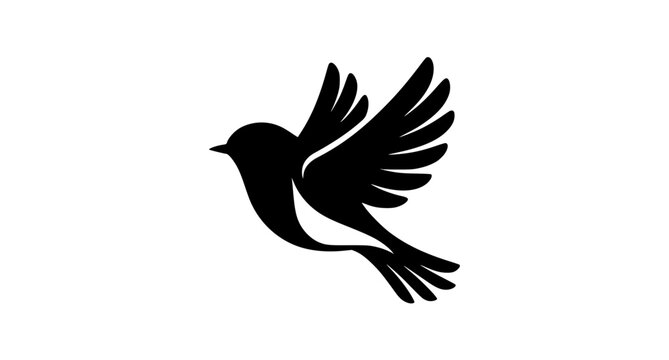 Dynamic vector illustration of robin bird soaring upward in motion with spread wings isolated on clean white background