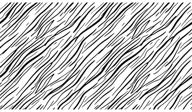 Seamless Zebra Stripe Pattern Background with Abstract Black and White Diagonal Animal Skin Texture for Trendy Fashion, Fabric, and Textile Graphic Designs