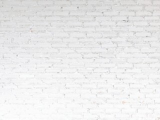 Fototapeta premium White brick wall background texture abstract perspective view of rustic white painted brick wall surface for interior design and modern architecture backdrop.