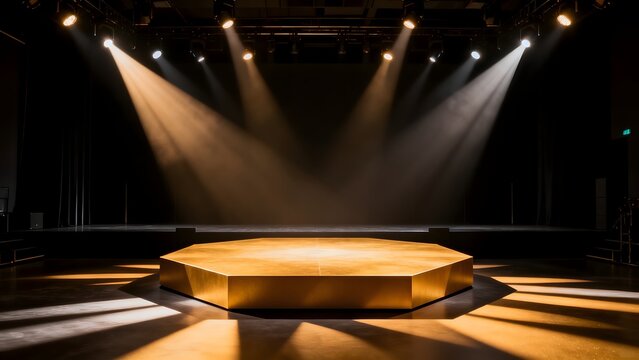 Empty stage with spotlights